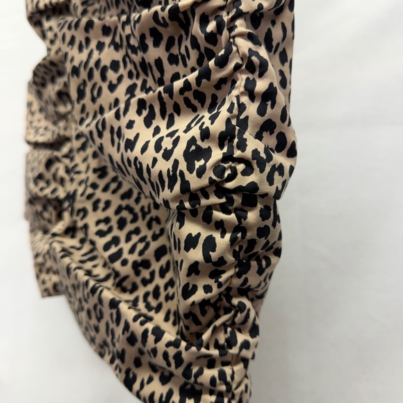 Zara Tan and Black Leopard ruched bodycon Mini Skirt XS - Picture 6 of 11